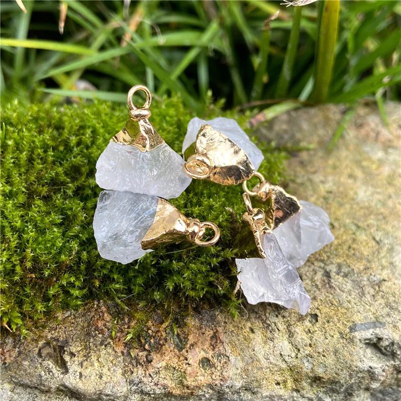 Mini Raw Stone Pendant Natural Labradorite Agat Amethsyts Reiki Raw Mineral Charms For Jewelry Making DIY Earrings Necklace 2PCS thumbnail 5