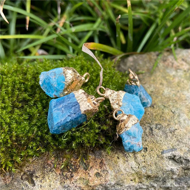 Mini Raw Stone Pendant Natural Labradorite Agat Amethsyts Reiki Raw Mineral Charms For Jewelry Making DIY Earrings Necklace 2PCS thumbnail 3