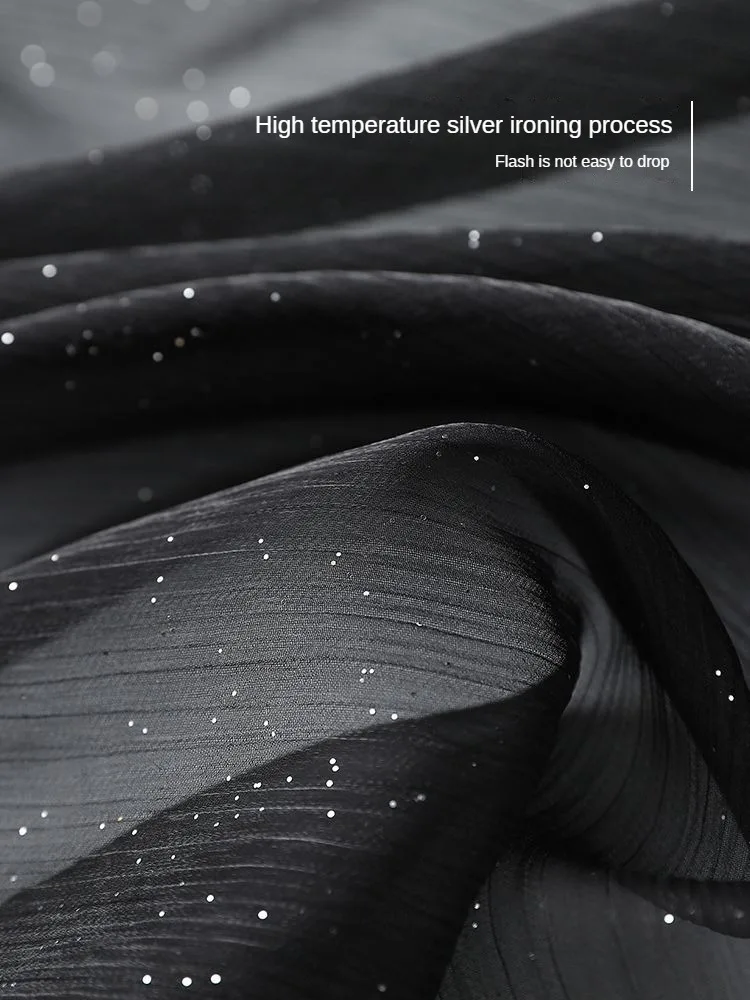 Starry Organza Fabric By The Meter for Dresses Gauze Skirt Wedding Decoration Diy Sewing Mesh Cloth Thin Anti-wrinkle Black Red thumbnail 6