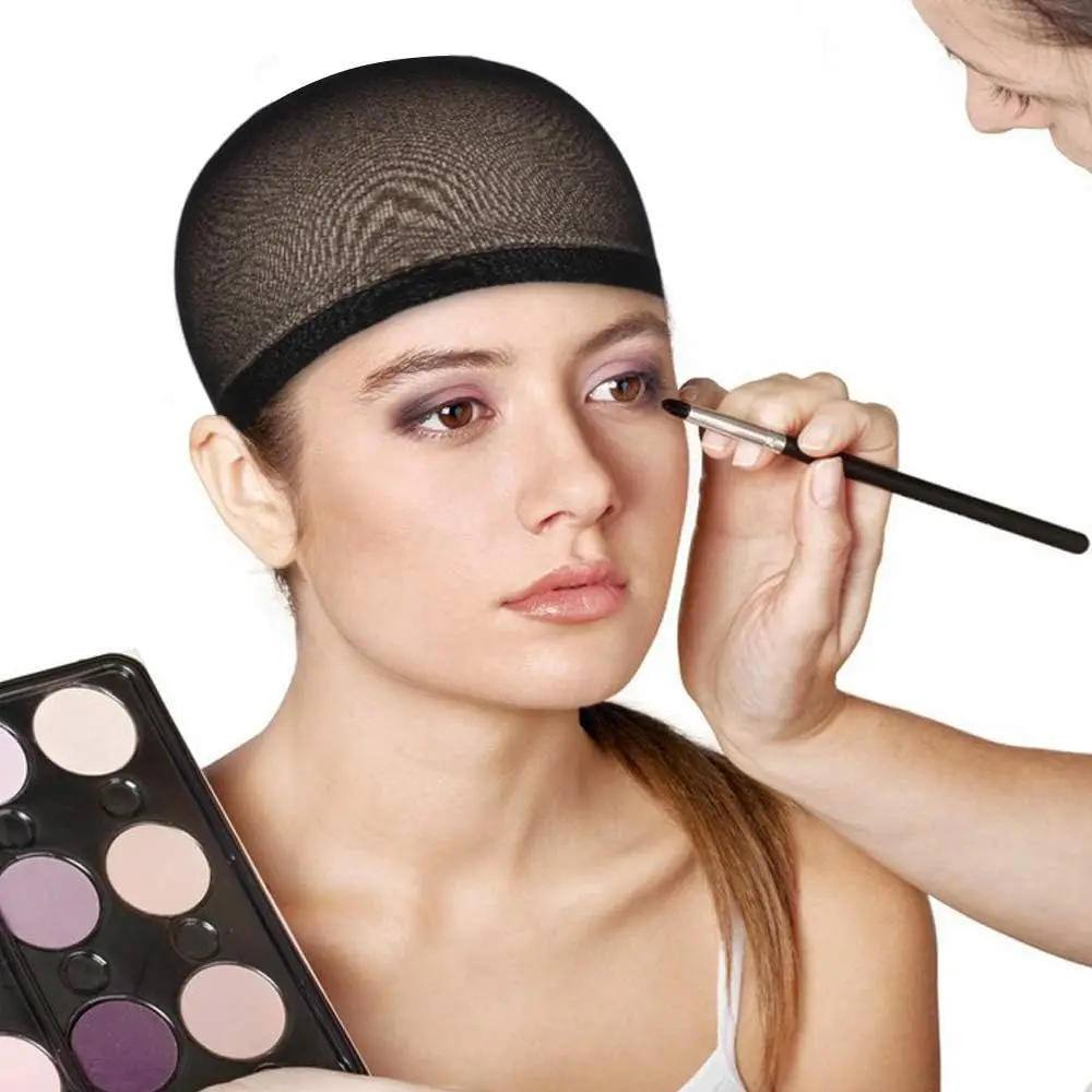 2Pcs Hair Cap Net Mesh For Weave Black Brown Stretch Mesh Wig Caps For Making Wigs Free Size Hairnets Caps thumbnail 6