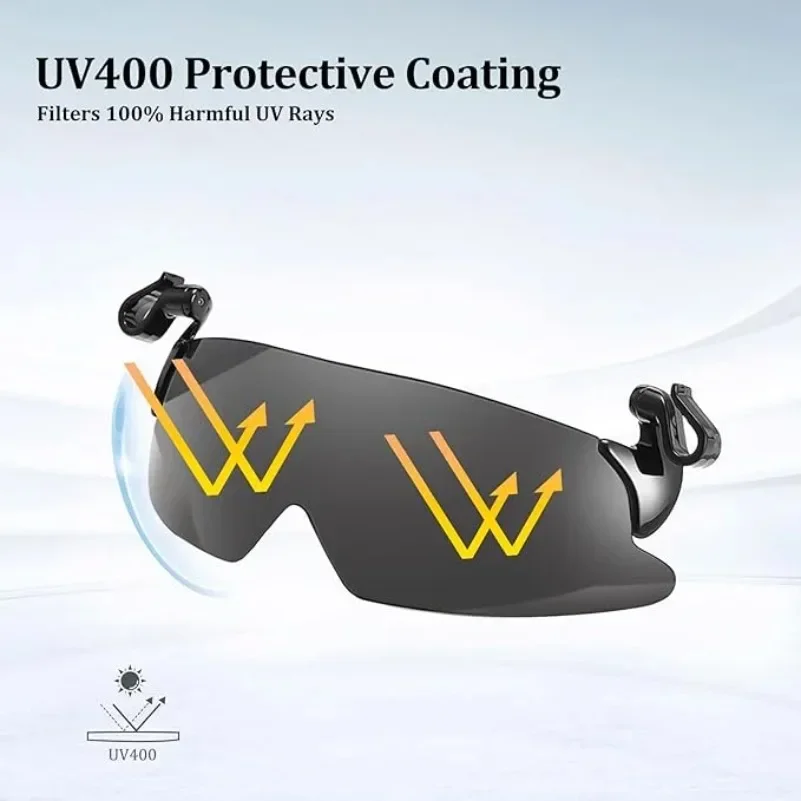 Polarized Clip Cap Sunglasses Golf Hat Clip Blue Light Blocking Flipped Sun UV Protection Outdoor Sports Cycling Glasses Eyewear thumbnail 2