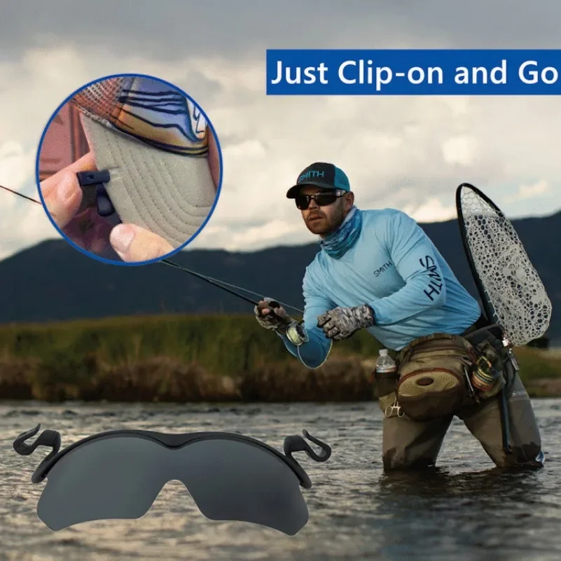 Polarized Clip Cap Sunglasses Golf Hat Clip Blue Light Blocking Flipped Sun UV Protection Outdoor Sports Cycling Glasses Eyewear