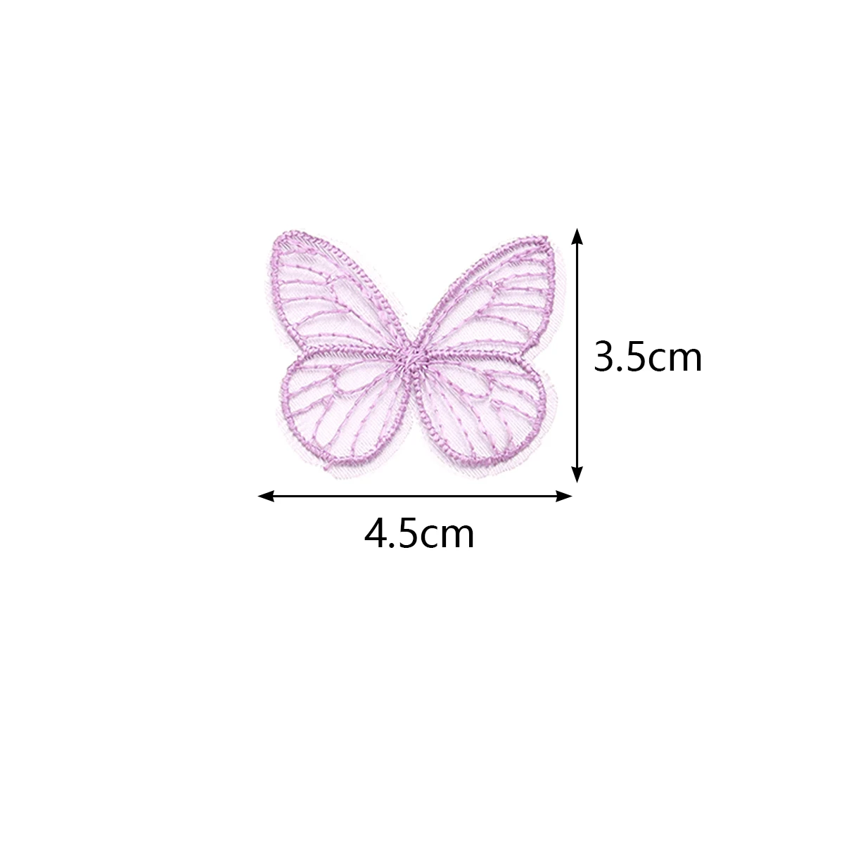 20Pcs/Lot 3.5*4.5cm Embroidery Fabric Butterfly Flowers Artificial Net Yarn Flower For DIY Craft Clothing Supplies Wedding Decor thumbnail 2