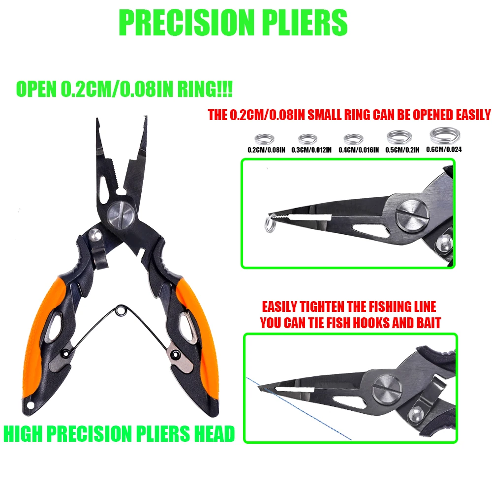 New Multifunctional Fishing Pliers Accessories 420 Stainless Steel Body Scissors Line Cutter Hooks Remover Outdoor Fishing Tools thumbnail 6
