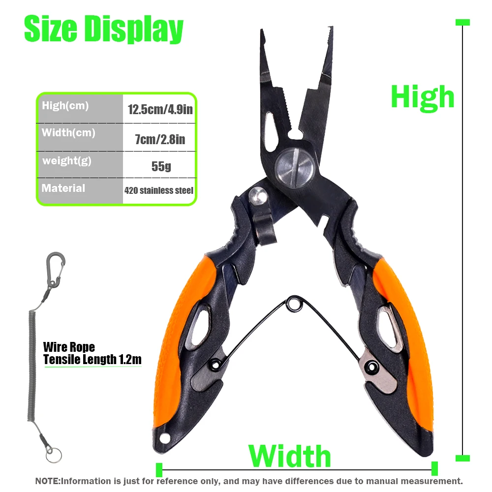 New Multifunctional Fishing Pliers Accessories 420 Stainless Steel Body Scissors Line Cutter Hooks Remover Outdoor Fishing Tools thumbnail 2