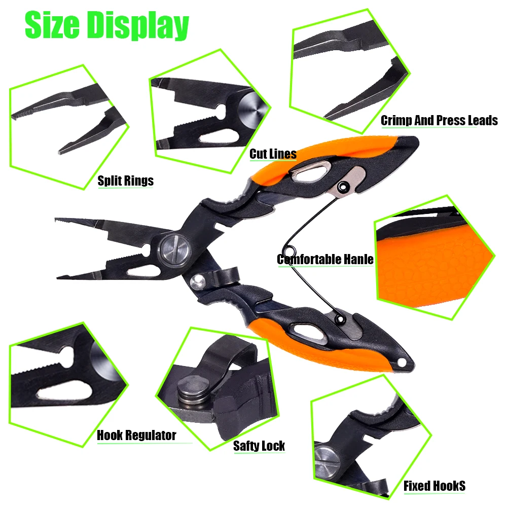 New Multifunctional Fishing Pliers Accessories 420 Stainless Steel Body Scissors Line Cutter Hooks Remover Outdoor Fishing Tools thumbnail 3