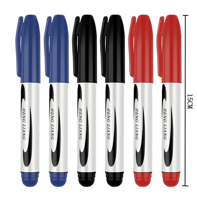 Waterproof Permanent Oily Marker Pen With ink Set Black/Red/Blue Art Marker 2.5mm Tip Crude Nib Student School&Office Stationery thumbnail 4