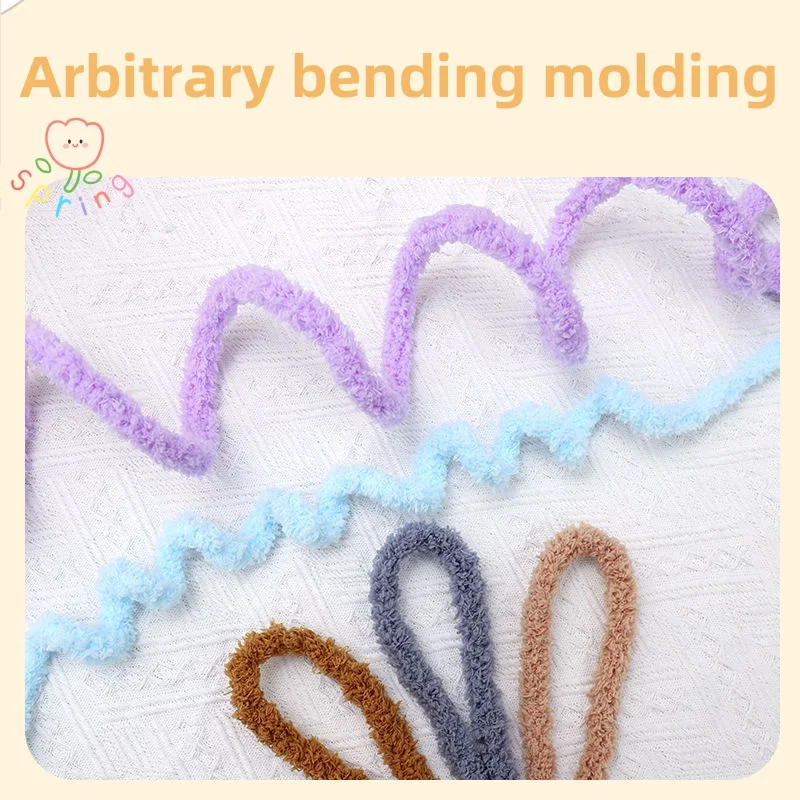 5 Pieces Each One Meter Long  Jumbo Coral Fleece Material Pipe Cleaner Chenille Stems Pipe Cleaner Craft Pipe Stems for Kids DIY thumbnail 3