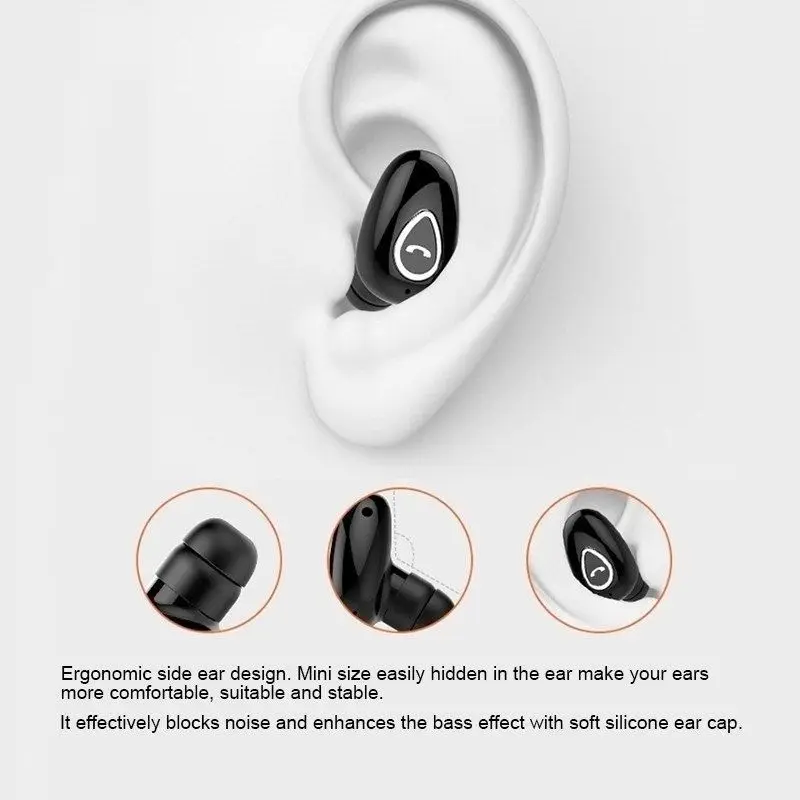 YX01 Mini Wireless Earphones Invisible Single Sports Bluetooth Headphone Handsfree TWS Stereo Headset with Microphone For Phone thumbnail 3