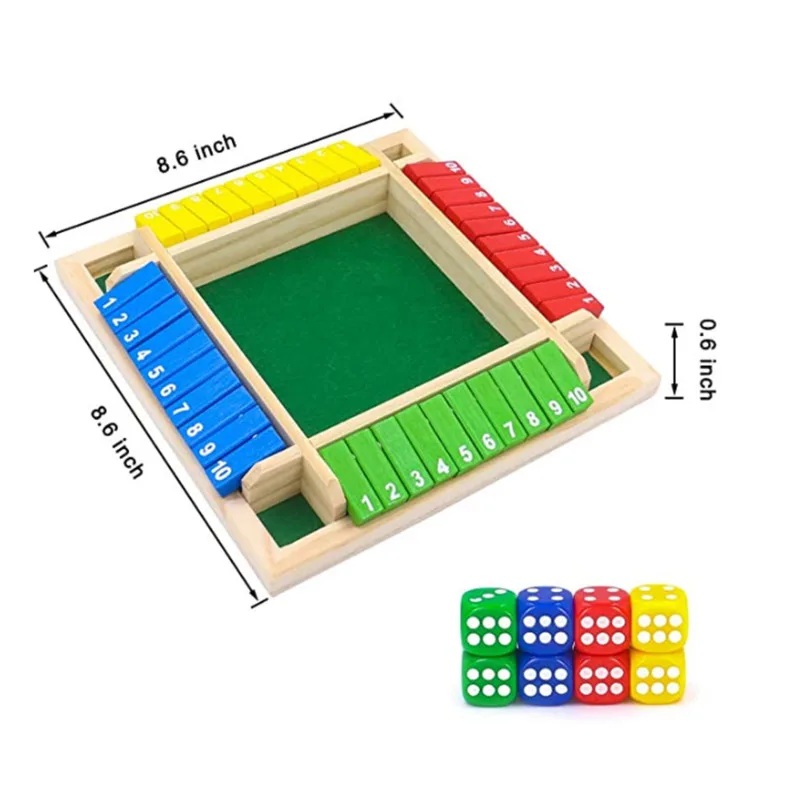 Four-Sided Flip Card Games Intellectual Educational Game Box Dice Toys Parent-Child Games Shut Wooden Number Game Board Games thumbnail 5
