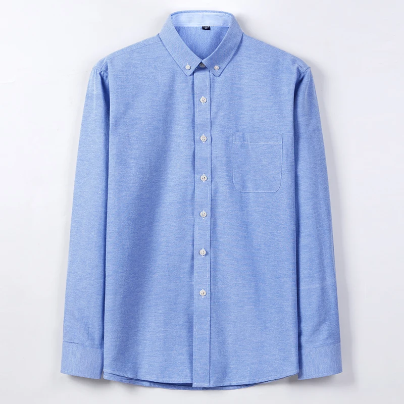 Men's long sleeve shirt Oxford woven casual non-ironing spring summer autumn slim top comfortable trend fashion with white shirt thumbnail 2