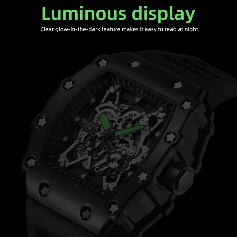 Foreign Trade Watch Large Dial For Men Quartz Waterproof Sport Square Luminous Watch For Men thumbnail 5