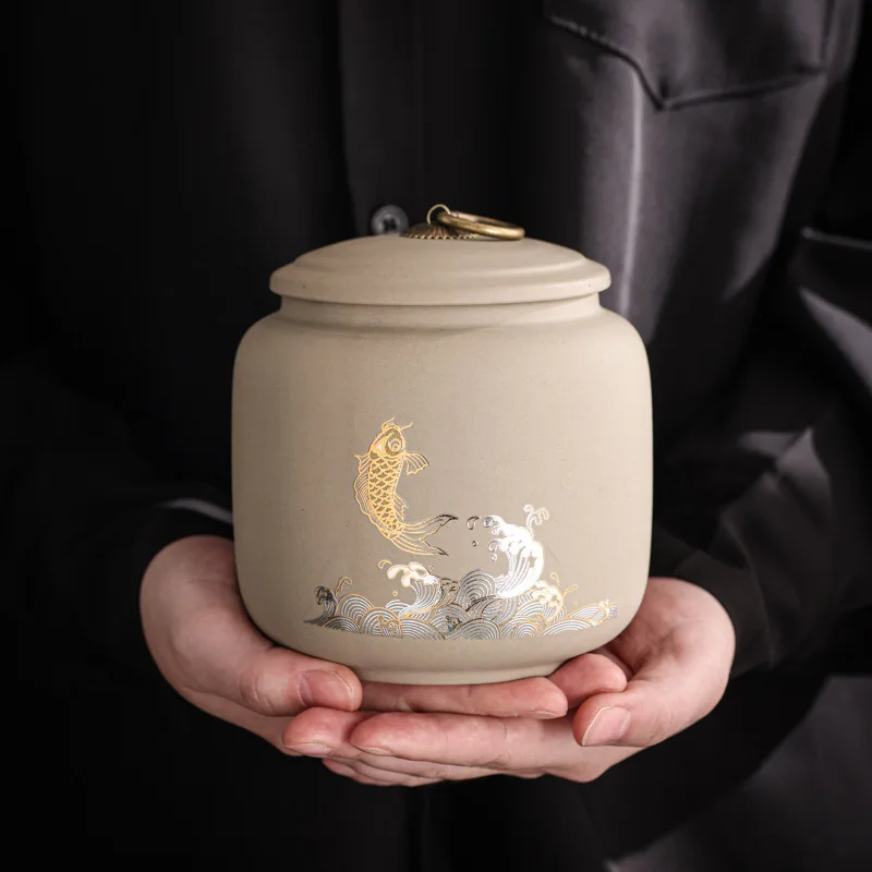 Coarse Pottery Tea Pot Ceramic Tea Container Living Room Coffee Table Decoration Accessories Home Tea Storage Box 750ML Gift thumbnail 2