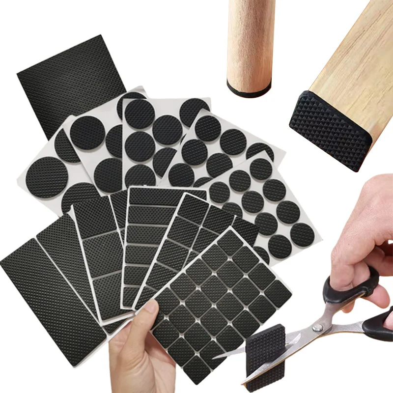 Rubber Pads For Chair Leg Furniture Anti Slip Mat Bumper Damper Self Adhesive Table Feet Protector Floor Protector Pads Hardware