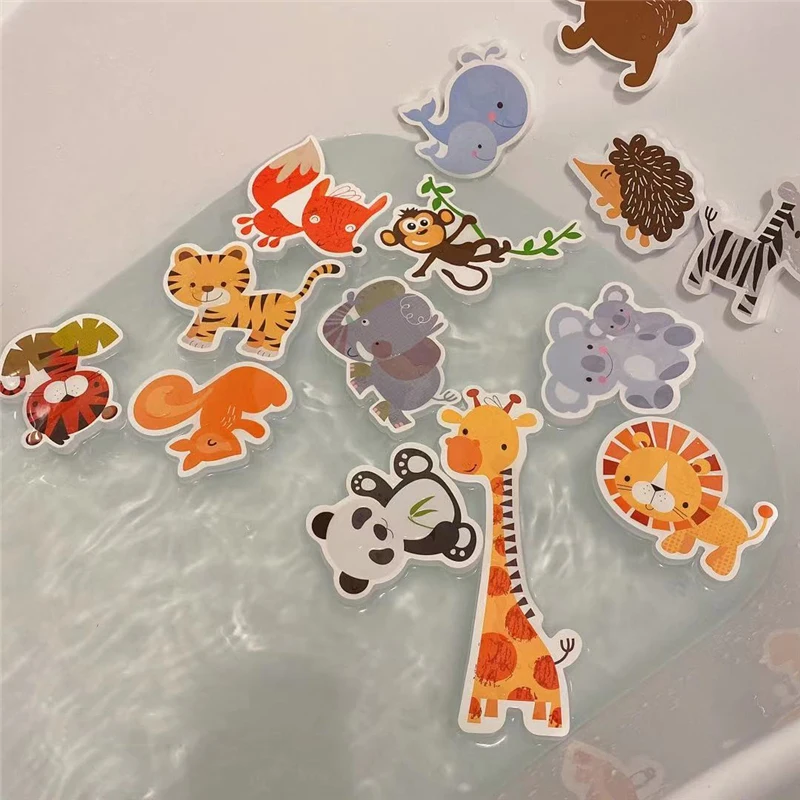 Baby Toy Animal Bath Toys for Kids Soft EVA Paste Bathroom Toys Animal Cognitive Floating Water Toys for Boys Girls 2 to 4 Years thumbnail 4