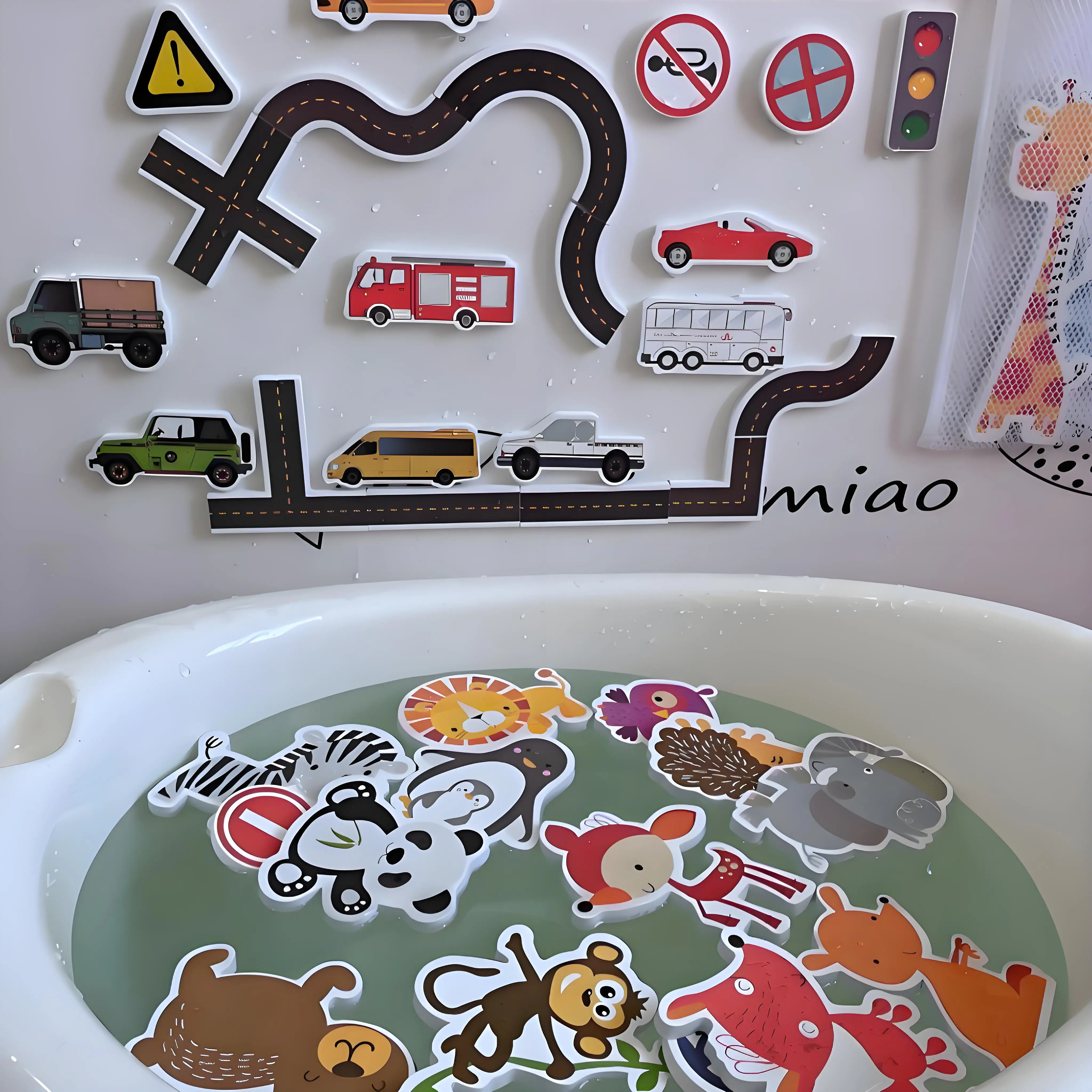 Baby Toy Animal Bath Toys for Kids Soft EVA Paste Bathroom Toys Animal Cognitive Floating Water Toys for Boys Girls 2 to 4 Years thumbnail 2