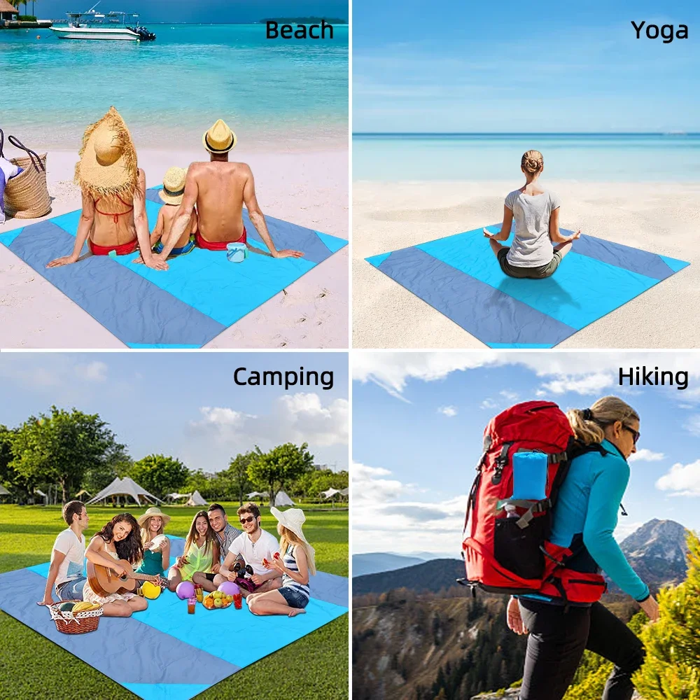 Waterproof Beach Mat Extra Large Outdoor Camping Mat Blanket Folding Sand Free Pocket Mattress Portable Lightweight Picnic Mat thumbnail 6