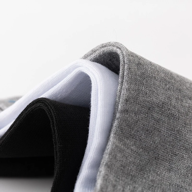 5 Pairs/Lot Black White Men's Socks Business Solid Color Casual Simple Versatile Breathable Cotton Sports Mesh Short Socks thumbnail 6