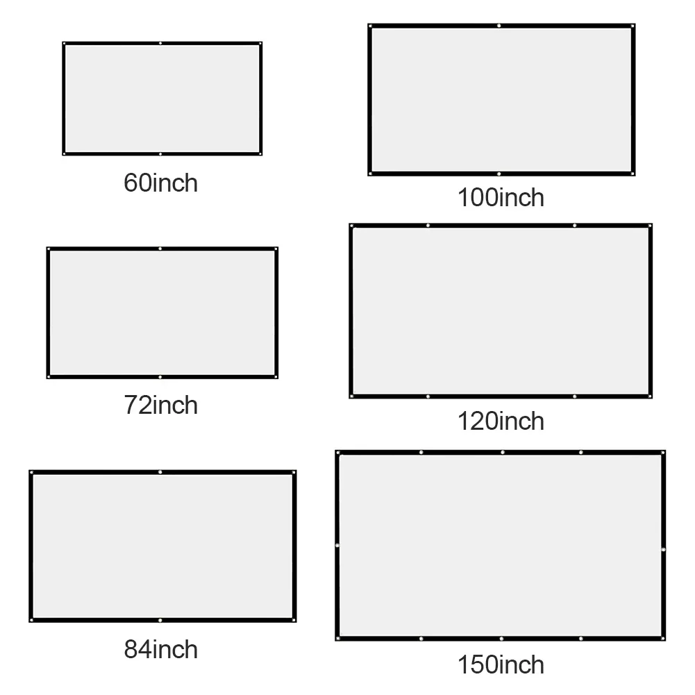 Projectors Screen Fabric Projector Cloth Anti-light 60 72 84 100 120 150inch  Home Outdoor Office Simple Curtain Accessories thumbnail 6