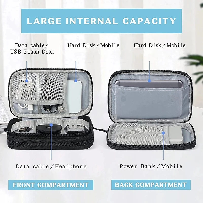 NEW Travel Organizer Bag Cable Storage Organizers Pouch Carry Case Portable Waterproof Single Layers Storage Bags For Cable Cord thumbnail 4