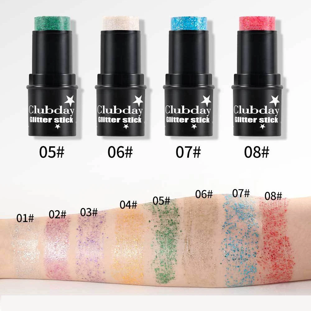 Purple Glitter Sequin Stick Multifunctional Face Lip Hair Body Sequins Eyeshadow Gel Music Festival Stage Makeup Decoration Tool thumbnail 6