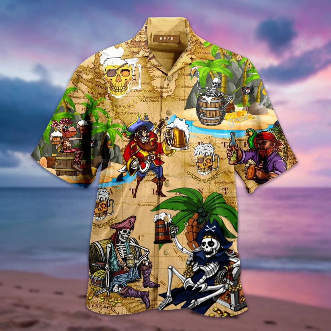 Men's Shirt Vocation Bus 3d Print Shirt Men Fashion Shirts Single-Breasted Short Sleeve Hawaiian Shirt Beach Dart Blouse Clothes thumbnail 3