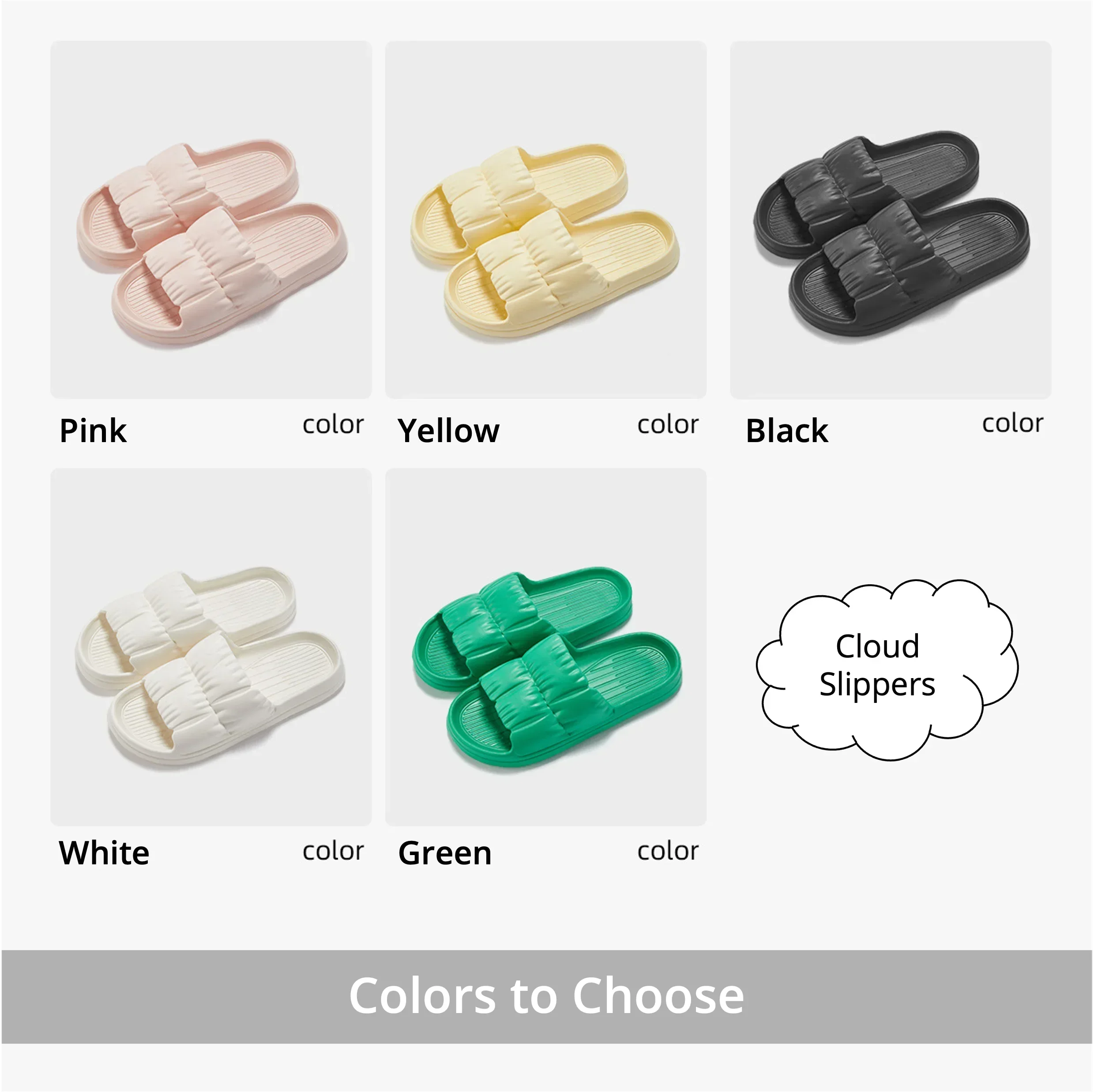 2024 Women Soft Sole Cloud Slippers Thick Platform Indoor Outdoor Beach Sandals Summer EVA Non Slip Flip Flops thumbnail 6