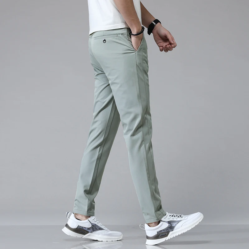 5 Colors Spring Summer Ultra-thin Men's Stretch Slim Straight Casual Pants High Quality Fashion Breathable Golf Sports Trousers thumbnail 5