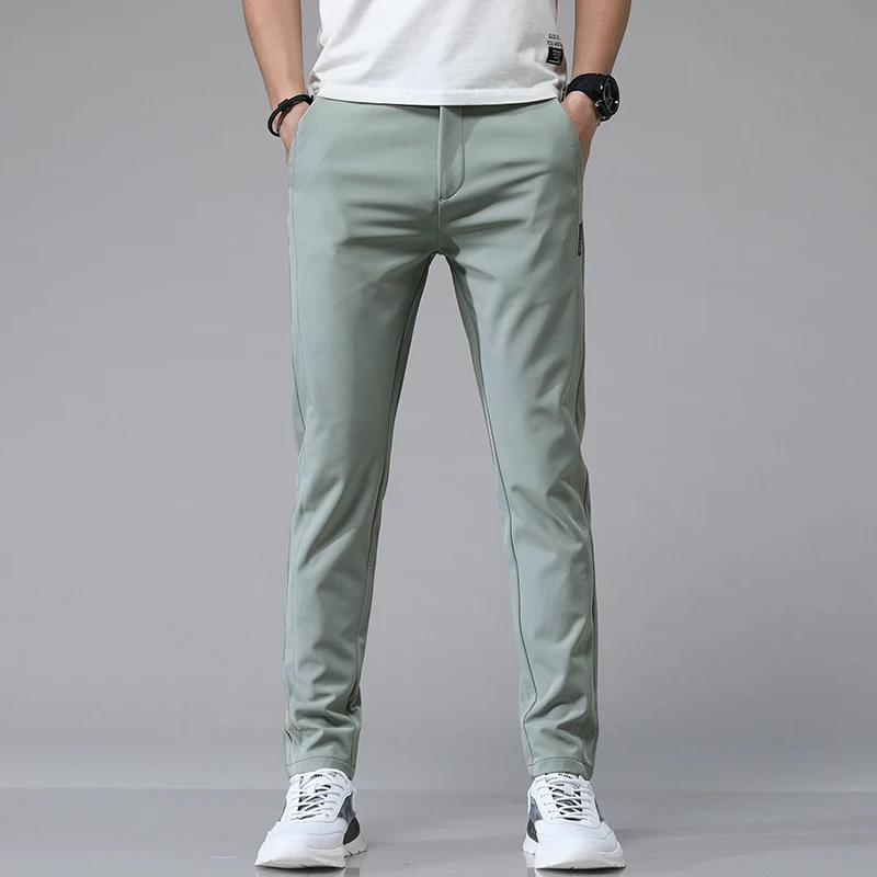 5 Colors Spring Summer Ultra-thin Men's Stretch Slim Straight Casual Pants High Quality Fashion Breathable Golf Sports Trousers thumbnail 3