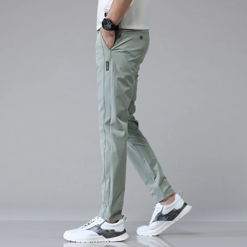 5 Colors Spring Summer Ultra-thin Men's Stretch Slim Straight Casual Pants High Quality Fashion Breathable Golf Sports Trousers thumbnail 4