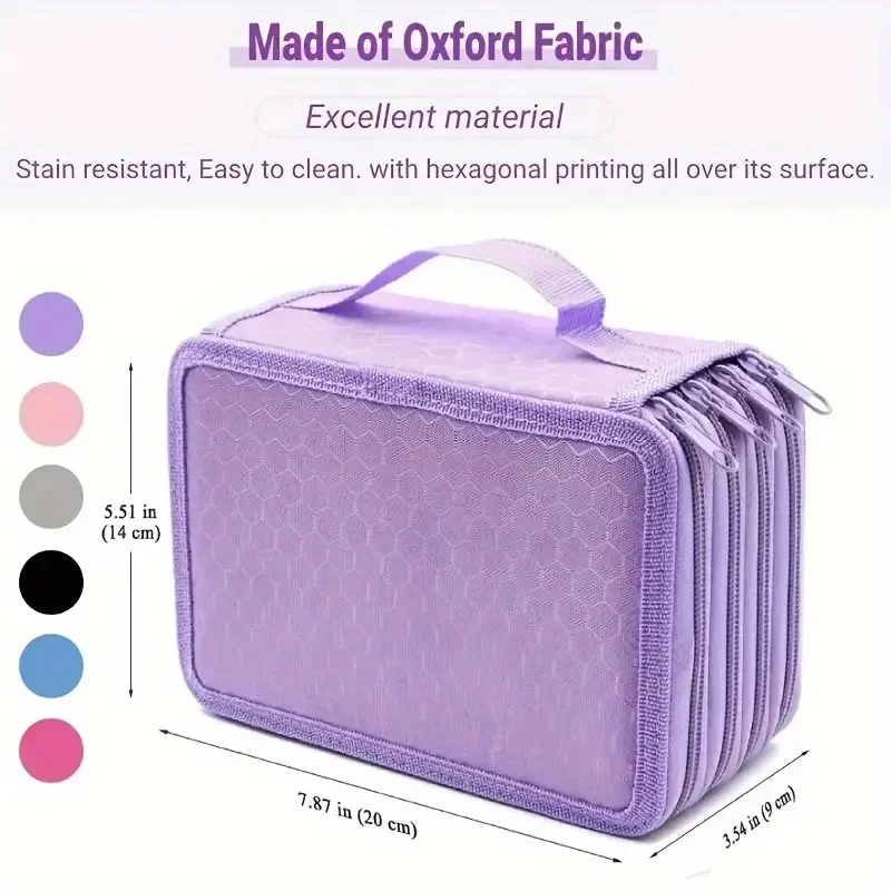 72 Holes 4 Layers Pencil Case Portable Large Capacity Multifunction Pencil Bag with Zipper Pocket Art School Stationery Supplies thumbnail 2