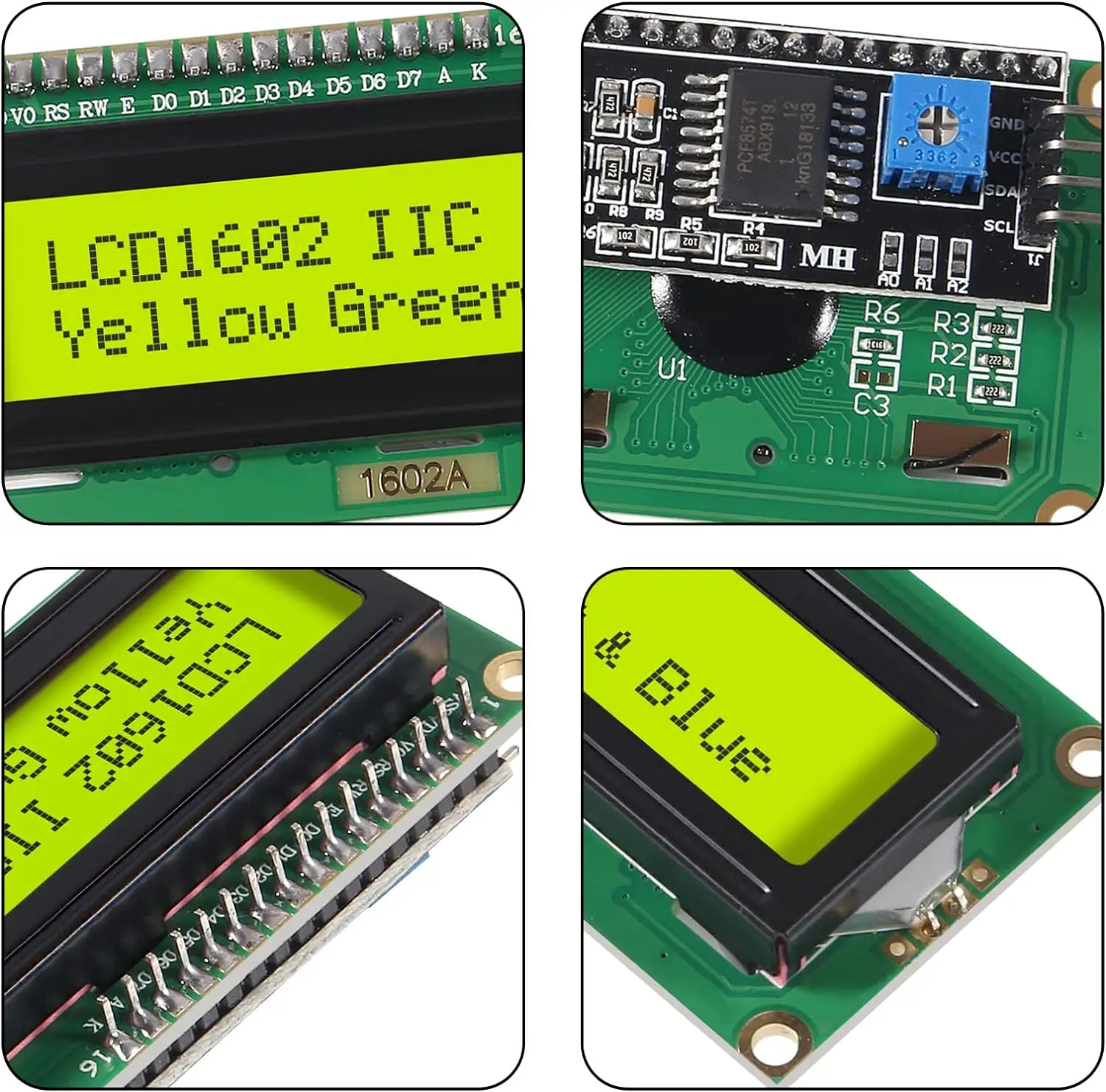 LCD1602+I2C Module Blue / Yellow Green Screen 16x2 Character LCD Display PCF8574T PCF8574 IIC I2C Interface 5V for arduino thumbnail 6