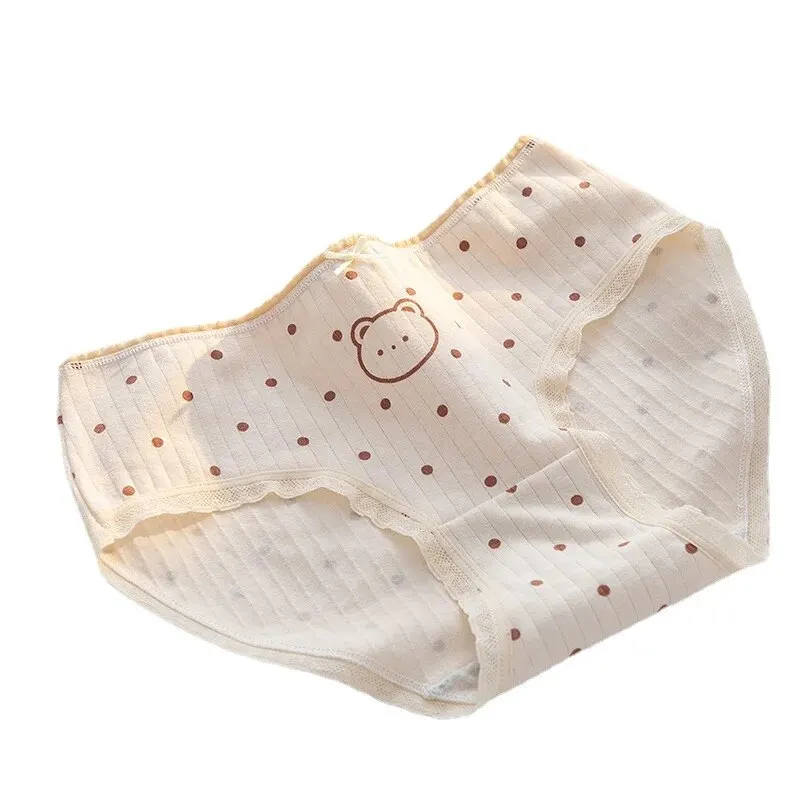 5Pcs/set Cute Cartoon Women's Cotton Underwear Breathable Girls Briefs Bow Lovely Panties Female Mid Waist Intimates Underpants thumbnail 5