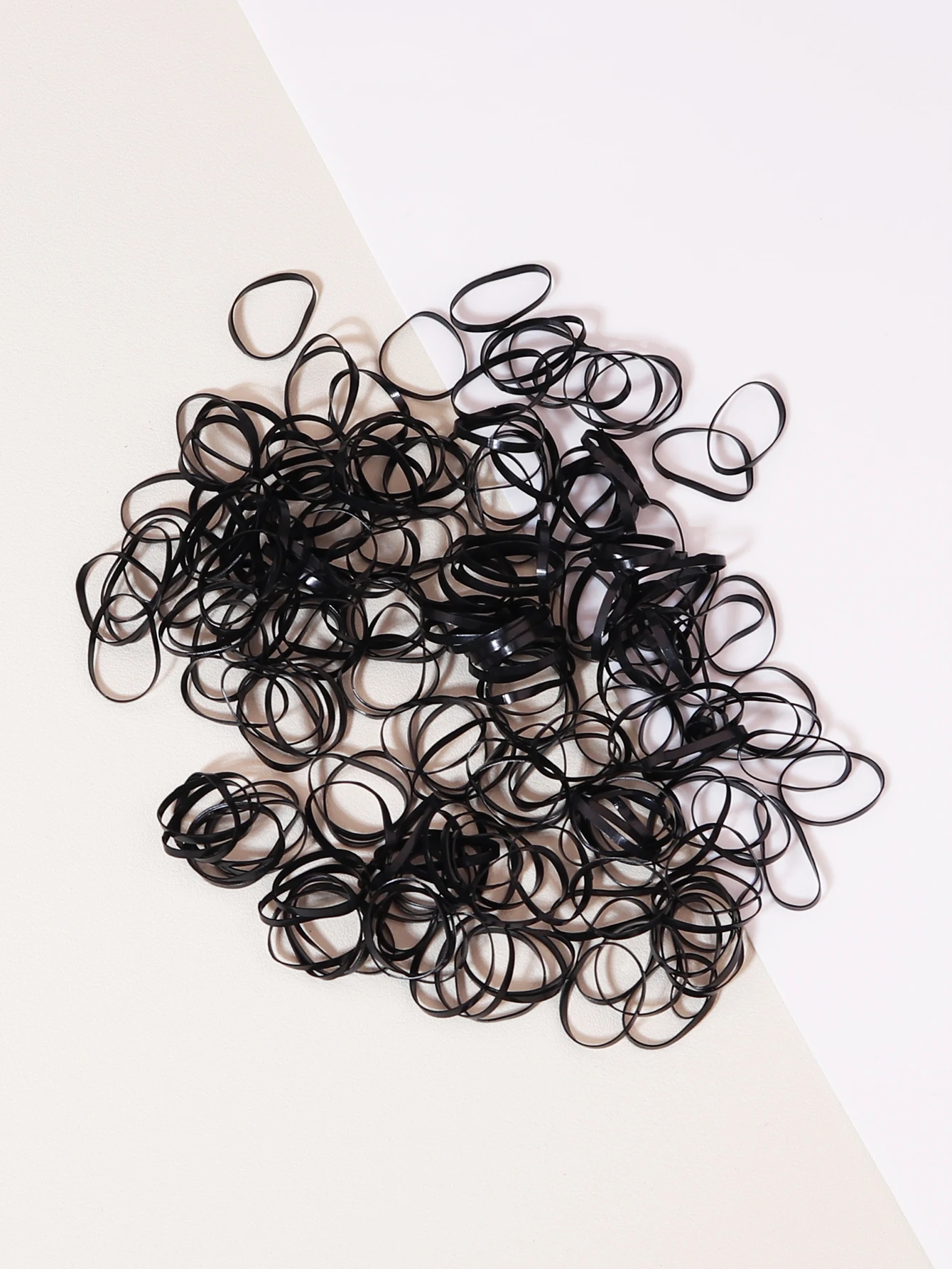 500pcs black elastic rubber bands for hair salon tools with ponytail hairstyle and small braid design Special for real hair wigs thumbnail 3