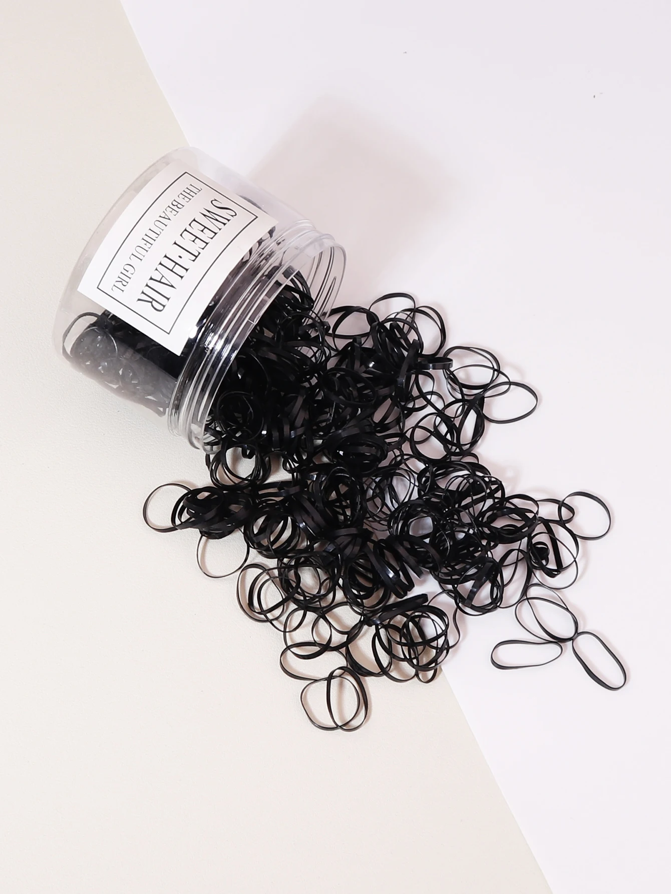 500pcs black elastic rubber bands for hair salon tools with ponytail hairstyle and small braid design Special for real hair wigs thumbnail 2