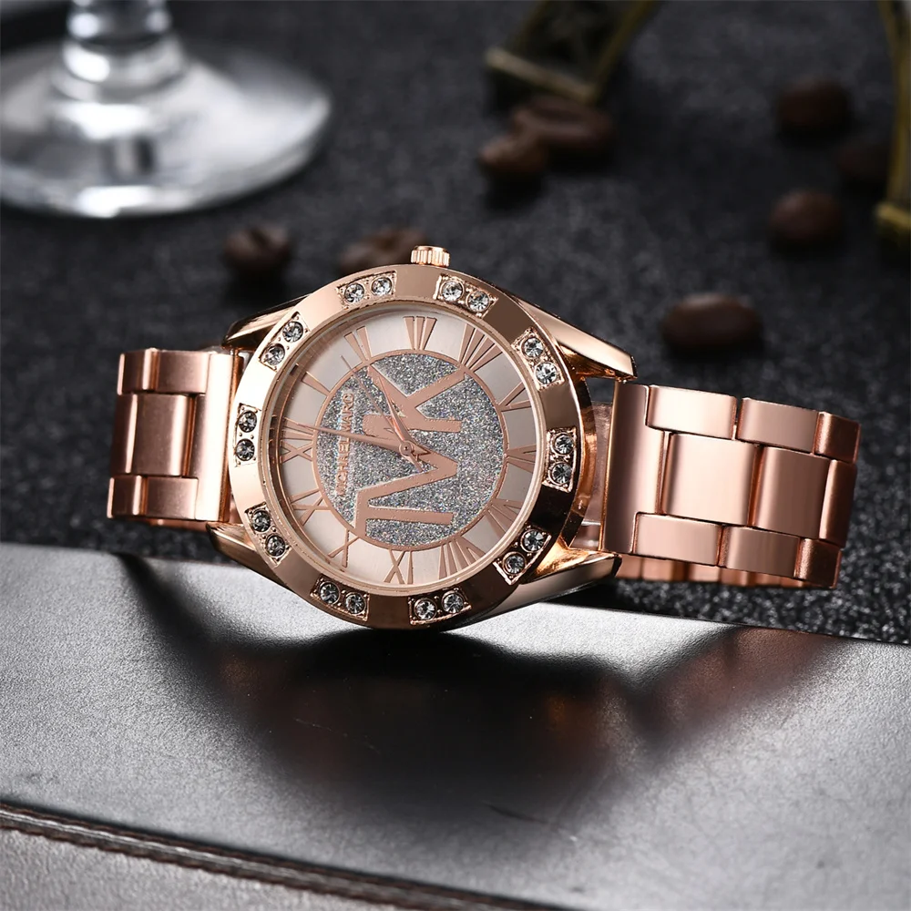 Luxury Women's Watch Fashion 2025 Diamonds TVK Quartz Watch Business Stainless Steel Gold Ladies Clock Gift Wristwatch thumbnail 5