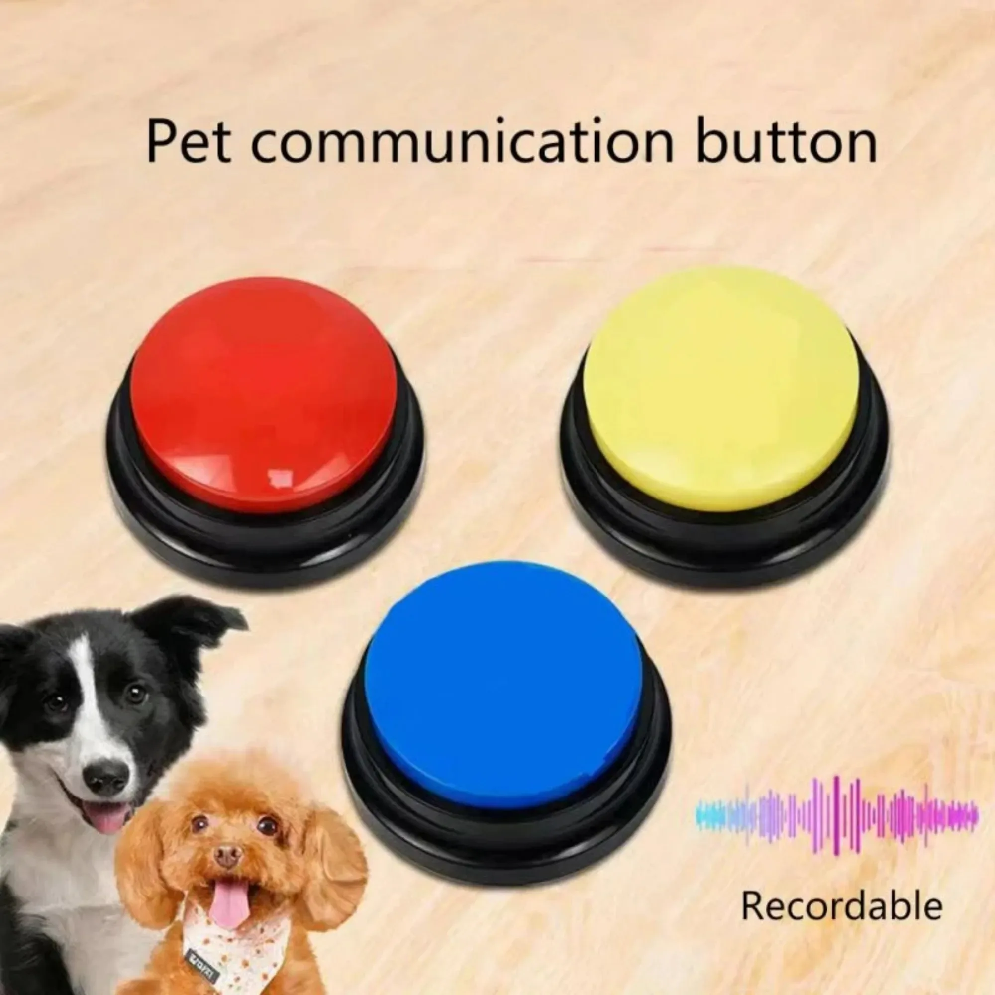 Dog Communication Buttons Voice Recording Button for Pet Training Buzzer 30 Second Record Playback Funny Gift for Talking Pet thumbnail 2