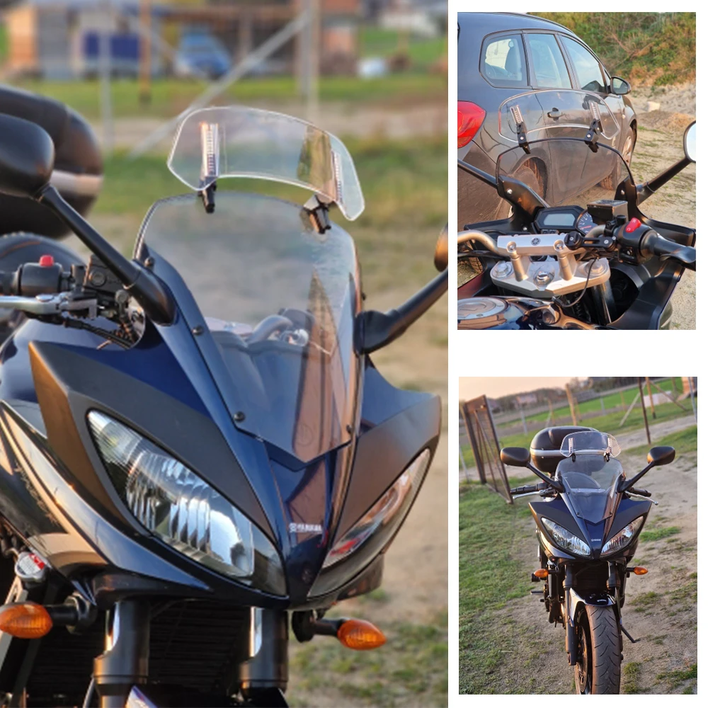 For YAMAHA FZ6/FZ6 600 FZ1 FZ1000 FZ8 FZ1 Motorcycle Windshield Extension Adjustable Spoiler Deflector Windscreen Accessories thumbnail 5