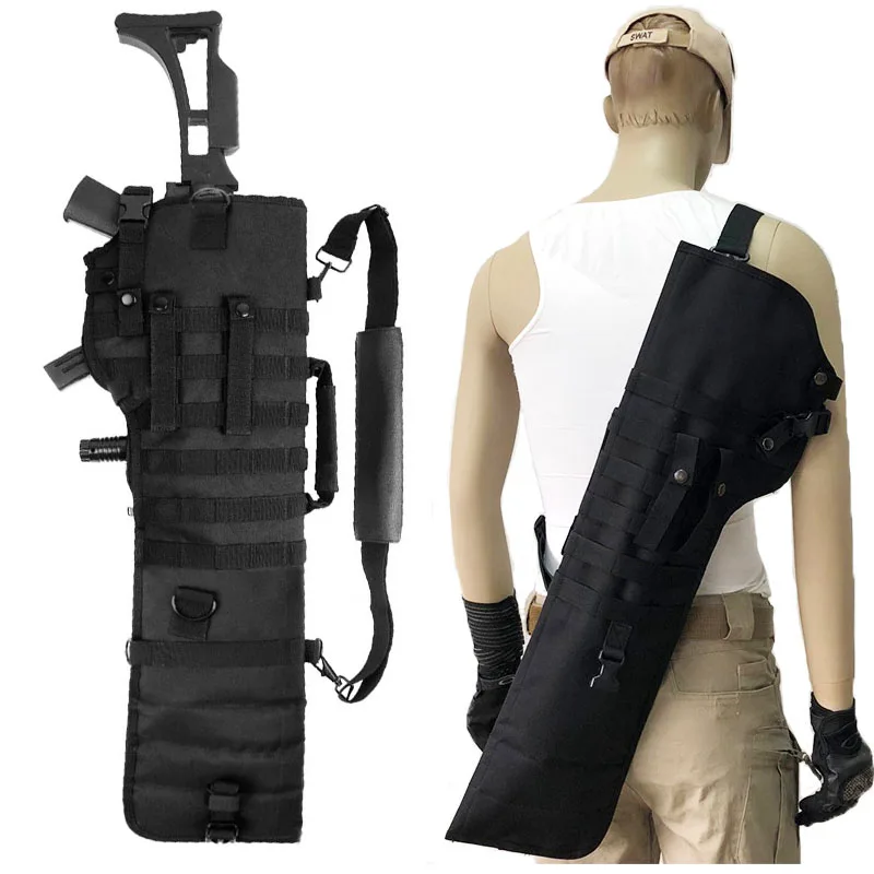Outdoor Hunting Molle Style Shoulder Rifle Shotgun Storage Bag Tactical Backpack Long Scabbard Bag Holster M4 AK Case