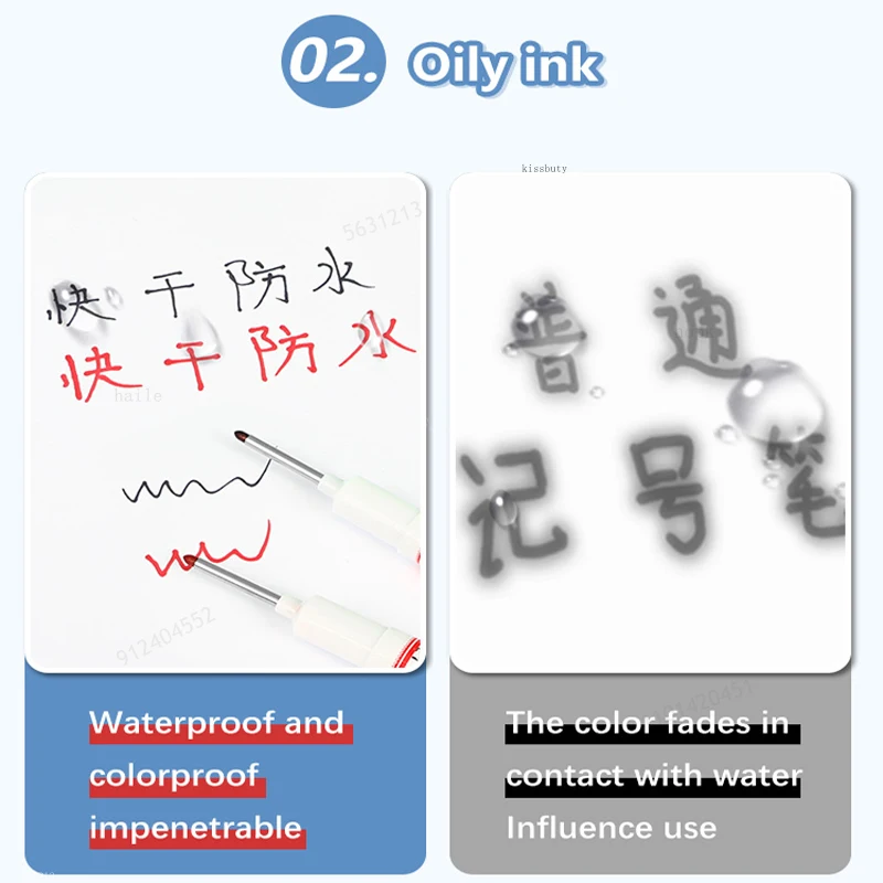 8Pcs/Set Perforating 20mm Deep Hole Long Head Nib Markers For Metal Pen Waterproof Bathroom Woodworking Decoration Multi-Purpose thumbnail 3
