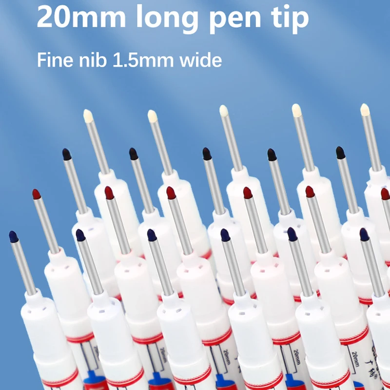 8Pcs/Set Perforating 20mm Deep Hole Long Head Nib Markers For Metal Pen Waterproof Bathroom Woodworking Decoration Multi-Purpose thumbnail 2