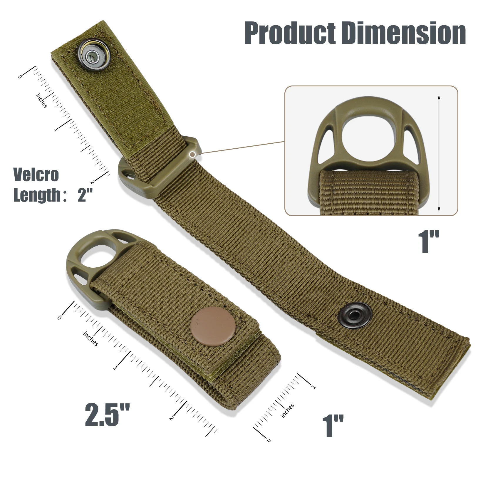 KUNN Nylon Duty Belt Keeper with Hook and Loop Snap,Tool Belt Accessories with Suspender Loops for 2.25" Duty Belt, 4 Pcs thumbnail 5