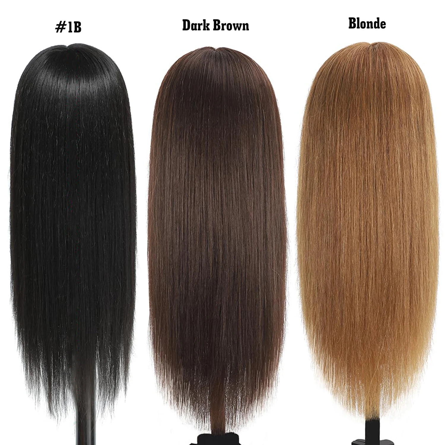 Synthetic Long Hair Training Head For Braid Hairdressing With Clamp Wig Stand Doll Head For Hairstyles Mannequin Head thumbnail 6