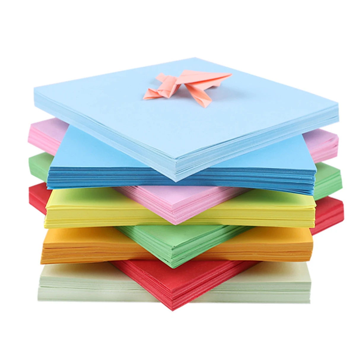 100pcs Square Origami Paper Double Sides Solid Color Folding Paper Multicolor Kids Handmade DIY Scrapbooking Craft Decor thumbnail 2