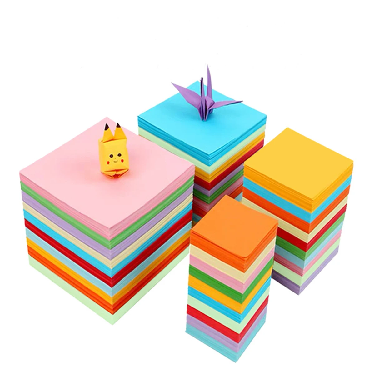 100pcs Square Origami Paper Double Sides Solid Color Folding Paper Multicolor Kids Handmade DIY Scrapbooking Craft Decor thumbnail 3