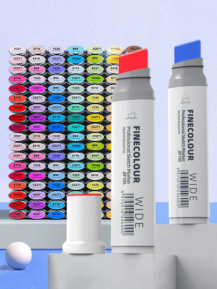 Finecolour 20mm Wide Markers Alcohol Line Sketching Art Markers Pen Drawing School Art Supplies EF105 thumbnail 6