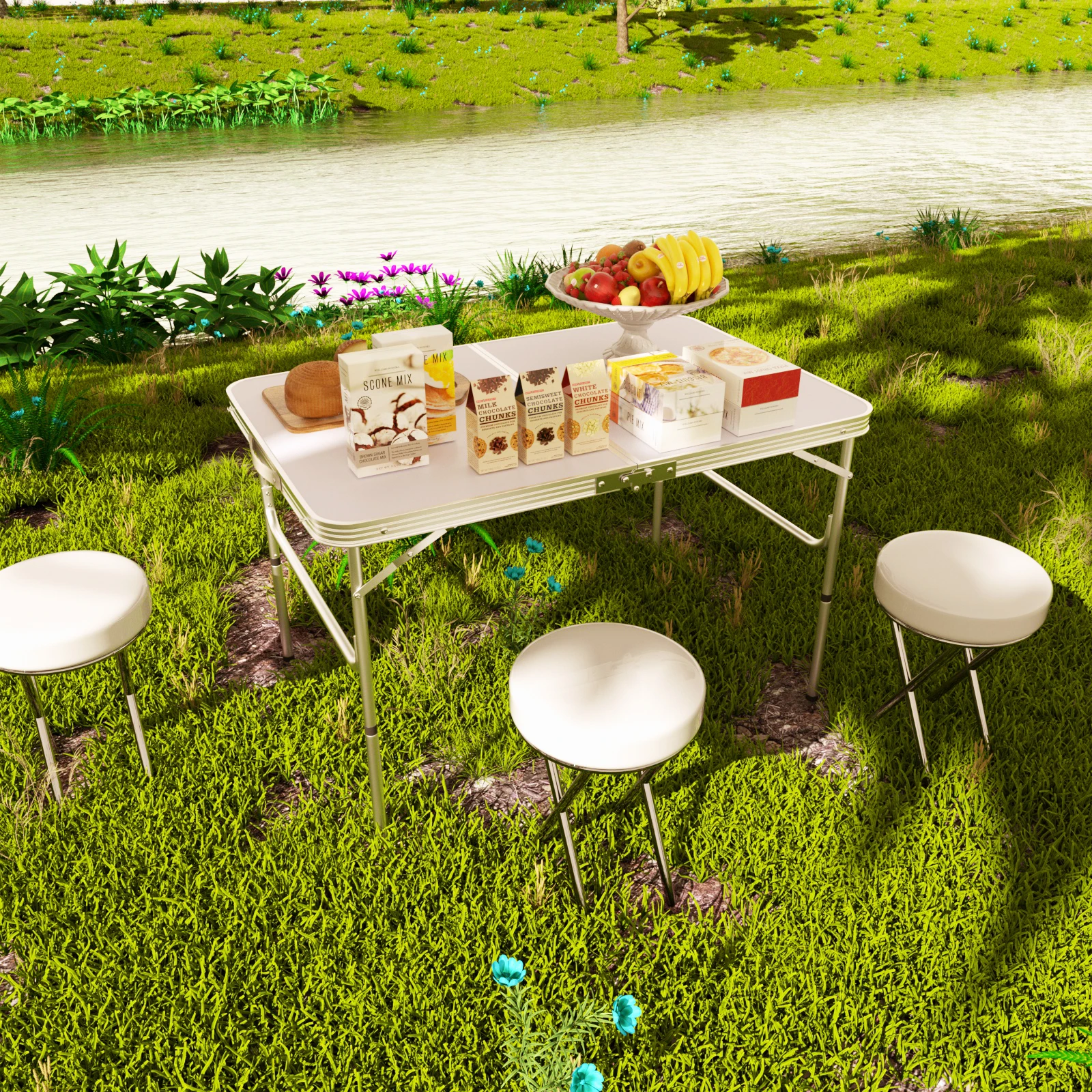 DayPlus Folding Table Heavy Duty Garden Party Picnic Trestle Indoor Outdoor Camping  Catering Camping Picnic BBQ Party Table thumbnail 5