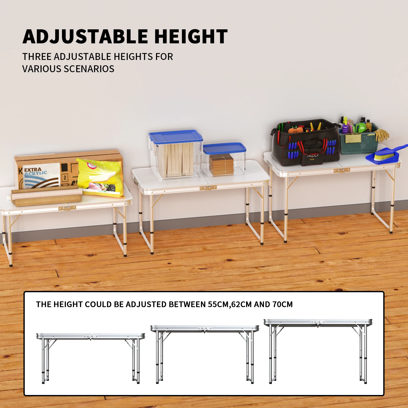 DayPlus Folding Table Heavy Duty Garden Party Picnic Trestle Indoor Outdoor Camping  Catering Camping Picnic BBQ Party Table thumbnail 3