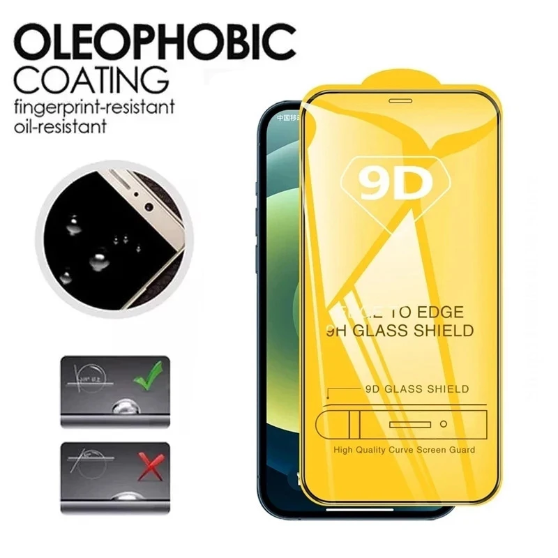 1-4PCS 9D Protective Glass For iPhone 16 15 11 12 13 14 Pro Max 15Plus Screen Protector For iPhone XR X XS MAX Tempered Glass thumbnail 3