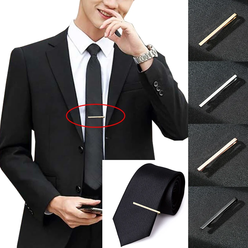 New Fashion Men'S Tie Clips Metal Necktie Daily Business Wedding Ceremony Tie Clip Pin Men Fashion Party Jewelry Accessories Gif